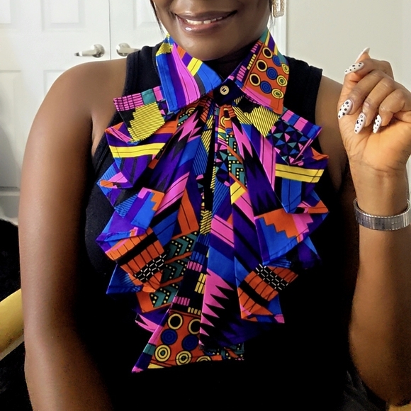 New Colorful Ankara Patterned Collars Set - Picture 3 of 8